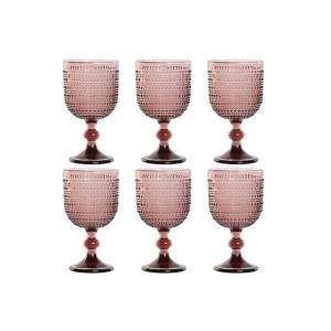 Set de Verres Home ESPRIT Rose Verre 325 ml (6 Unités)