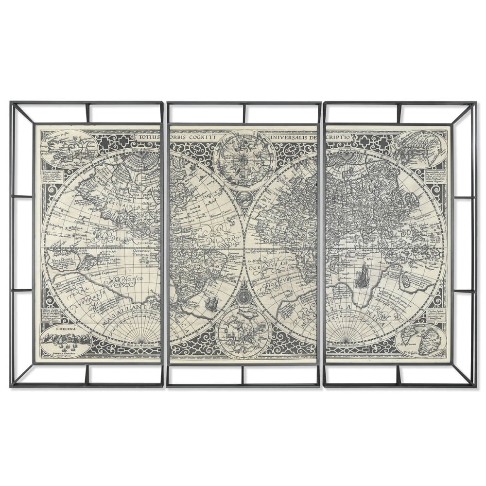 Satz mit 3 Bildern Home ESPRIT Metall 222 x 8 x 140 cm (3 Stücke)