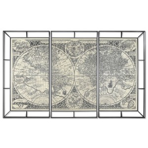 Satz mit 3 Bildern Home ESPRIT Metall 222 x 8 x 140 cm (3 Stücke)