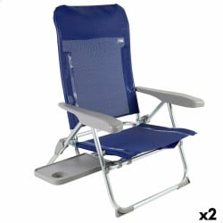 Strandstuhl Aktive Slim Biegsam Marineblau 47 x 89 x 57 cm (2 Stück)