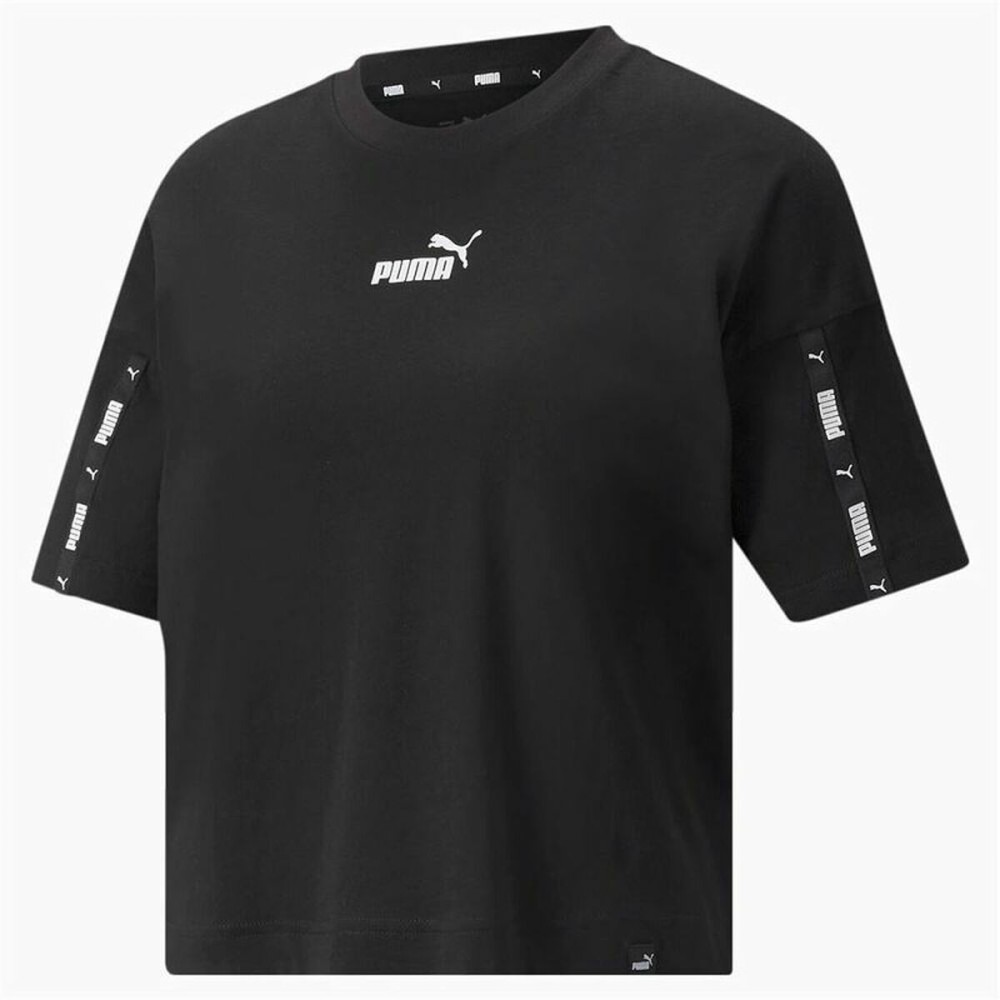 Women’s Short Sleeve T-Shirt Puma  Tape Crop  Black