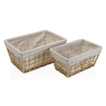 Panier à linge Versa Nadir Marron Algues marines 22 x 15 x 32 cm