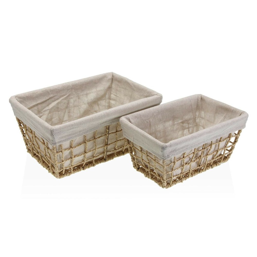 Panier à linge Versa Nadir Marron Algues marines 22 x 15 x 32 cm