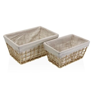 Panier à linge Versa Nadir Marron Algues marines 22 x 15 x 32 cm