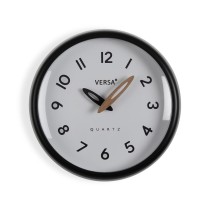 Horloge Murale Versa Blanc Noir Plastique