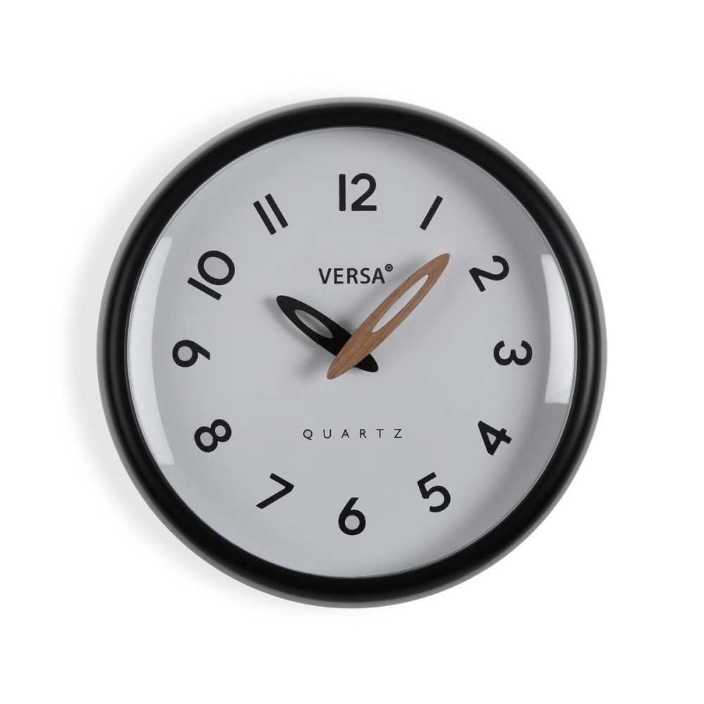 Horloge Murale Versa Blanc Noir Plastique