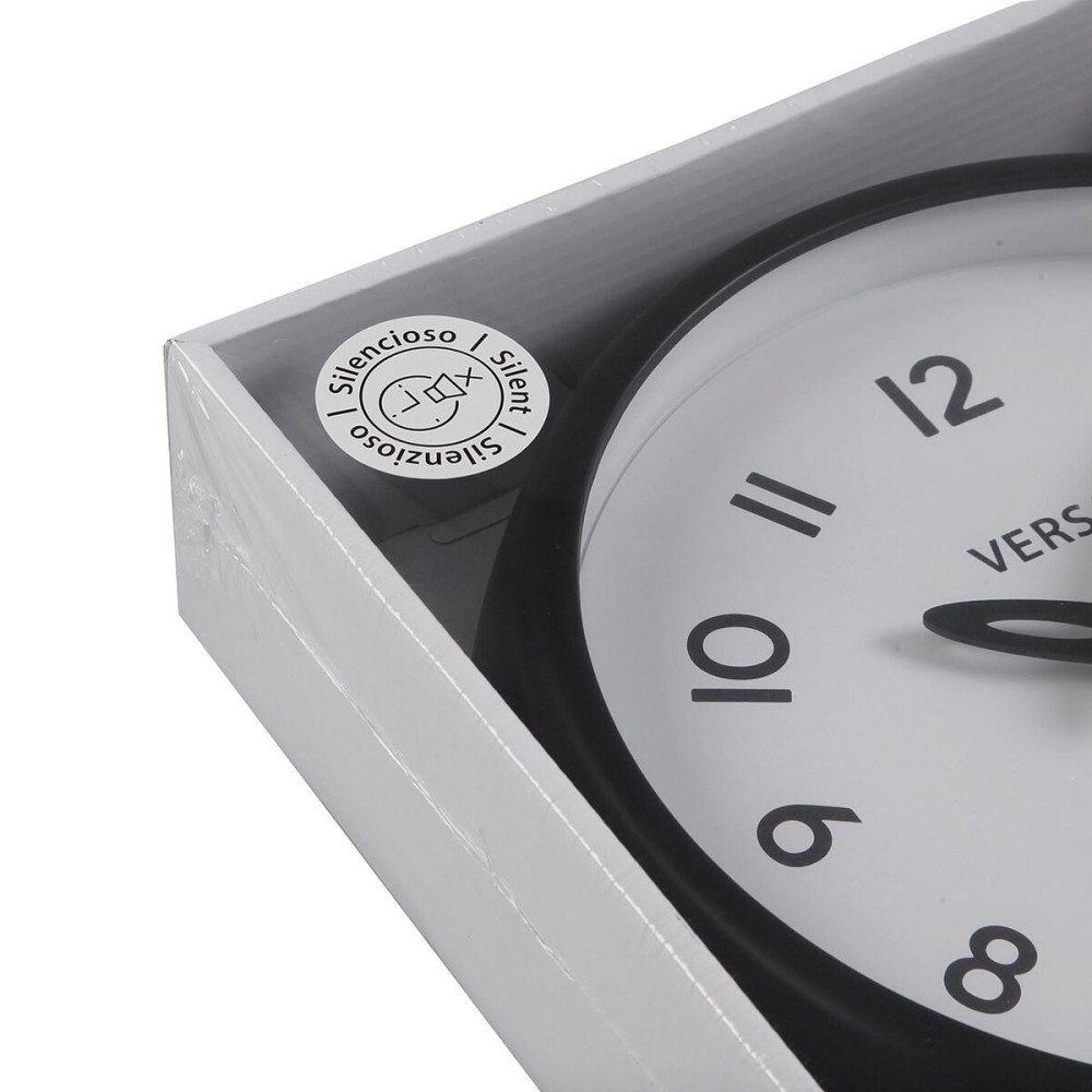 Horloge Murale Versa Blanc Noir Plastique