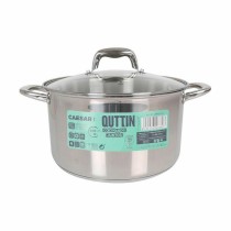 Topf mit Glasabdeckung Quttin Caesar Stahl ø 26 x 15,5 cm (2 Stück)