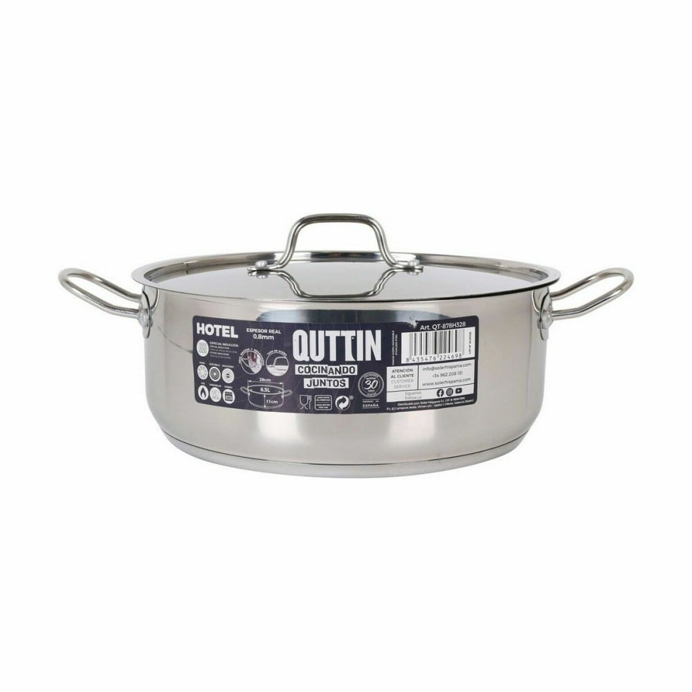 Casserole avec Couvercle Quttin Hotel Acier Ø 28 x 11 cm (2 Unités)