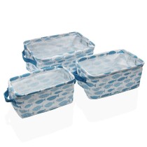Korb-Set Versa Aqua 18 x 14 x 28 cm 28 x 18 x 14 cm Fische