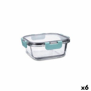 Lunchbox hermetisch Quid Purity karriert 800 ml Durchsichtig Glas (6 Stück)