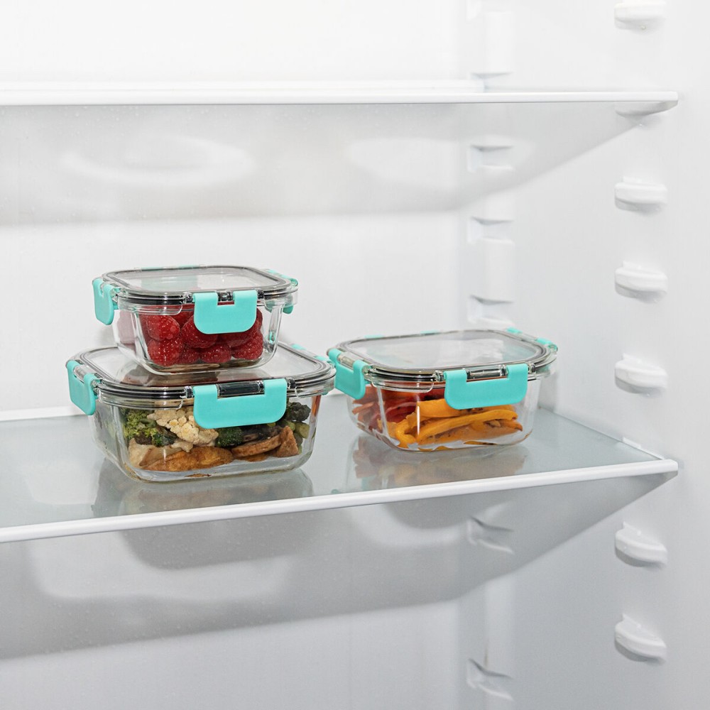 Lunchbox hermetisch Quid Purity karriert 800 ml Durchsichtig Glas (6 Stück)
