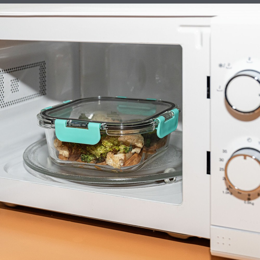 Lunchbox hermetisch Quid Purity karriert 800 ml Durchsichtig Glas (6 Stück)