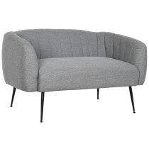 Sofa DKD Home Decor Schwarz Grau Schaum Holz Metall Samt Scandi 129 x 75 x 73 cm