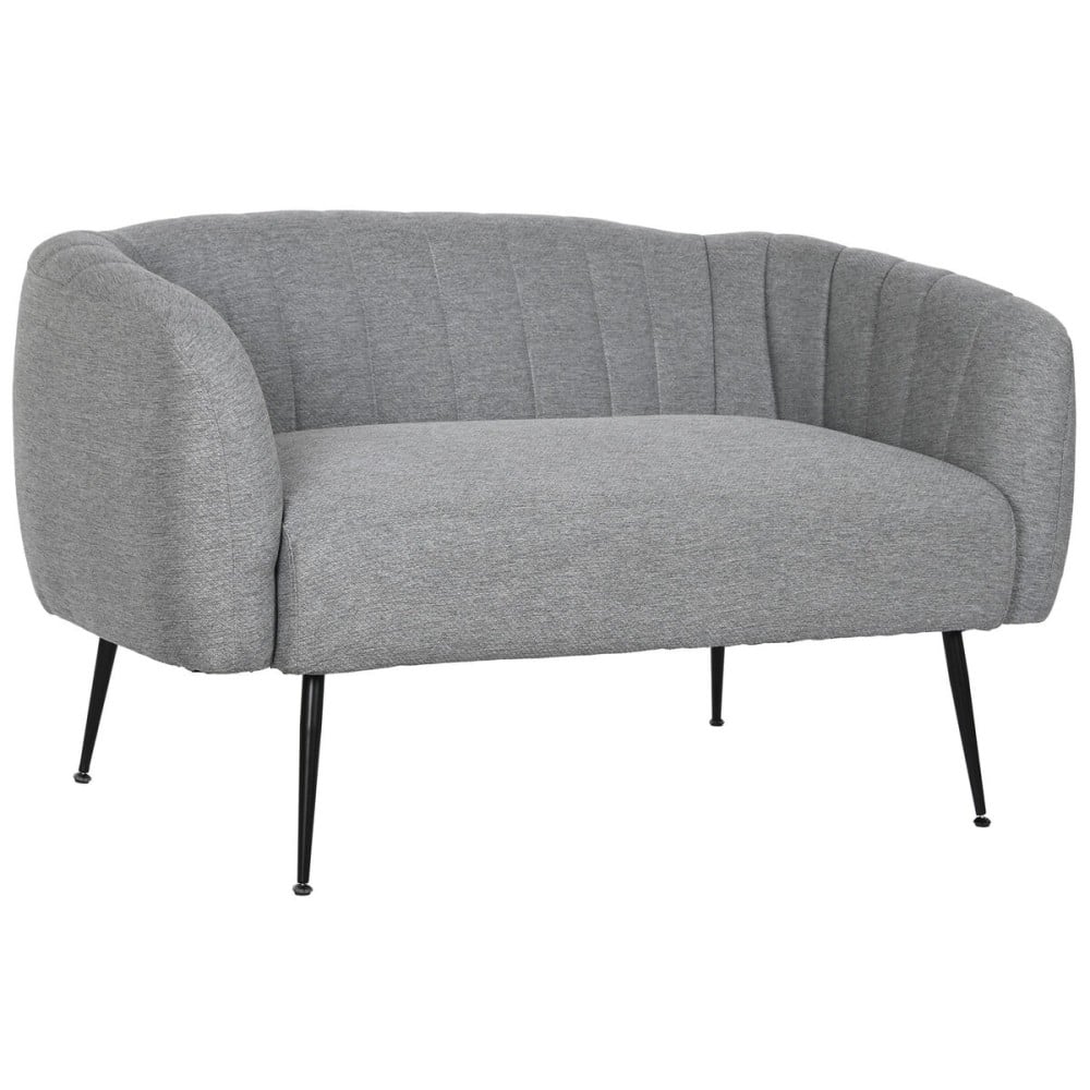 Sofa DKD Home Decor Schwarz Grau Schaum Holz Metall Samt Scandi 129 x 75 x 73 cm