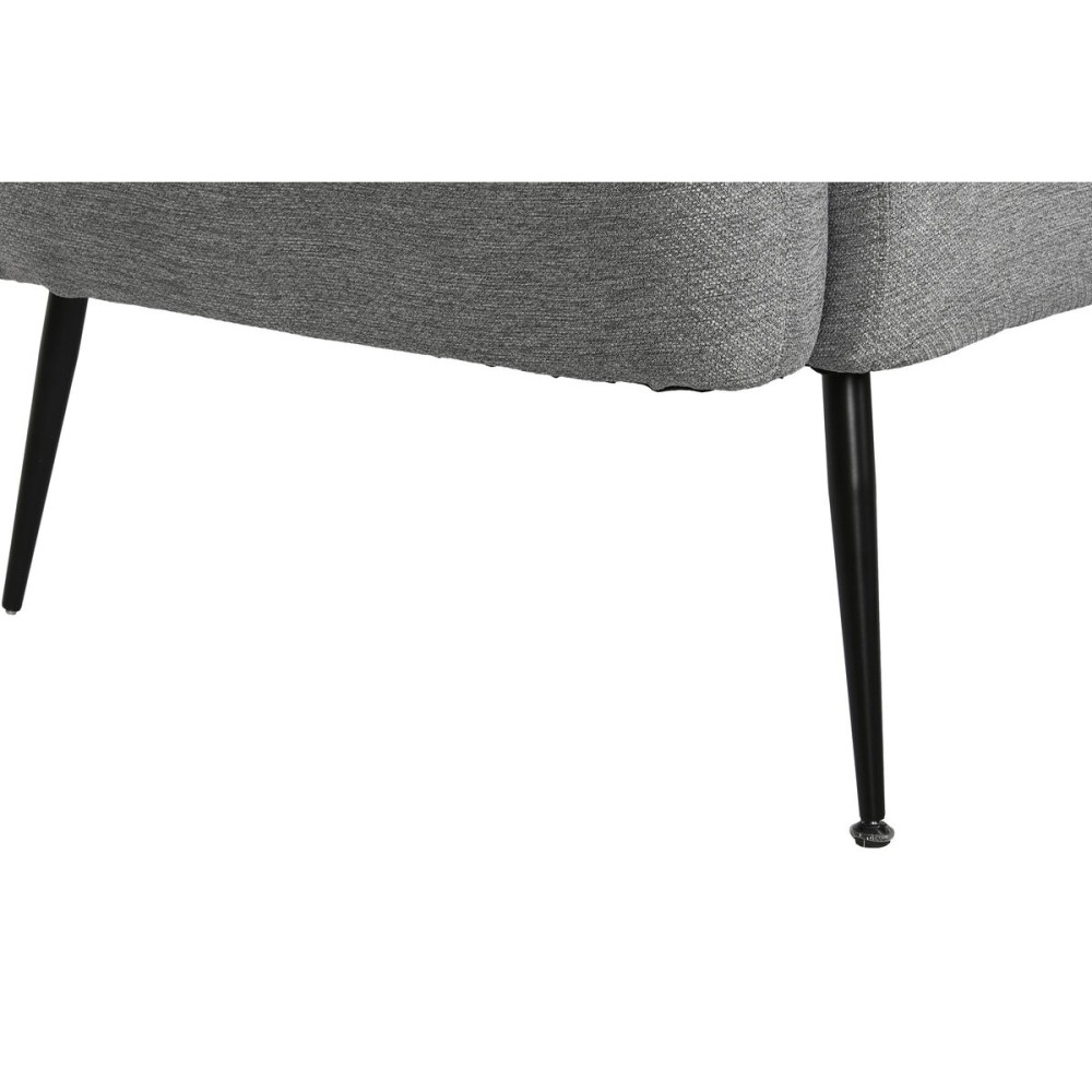 Sofa DKD Home Decor Schwarz Grau Schaum Holz Metall Samt Scandi 129 x 75 x 73 cm