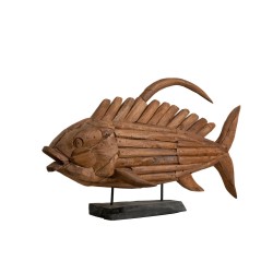 Figurine Décorative Romimex Naturel Bois Poisson 80 x 50 x 20 cm