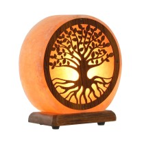 Lampe de bureau Home ESPRIT Arbre Marron Rose Bois Sel 15 W 220 V 16 x 7 x 18 cm