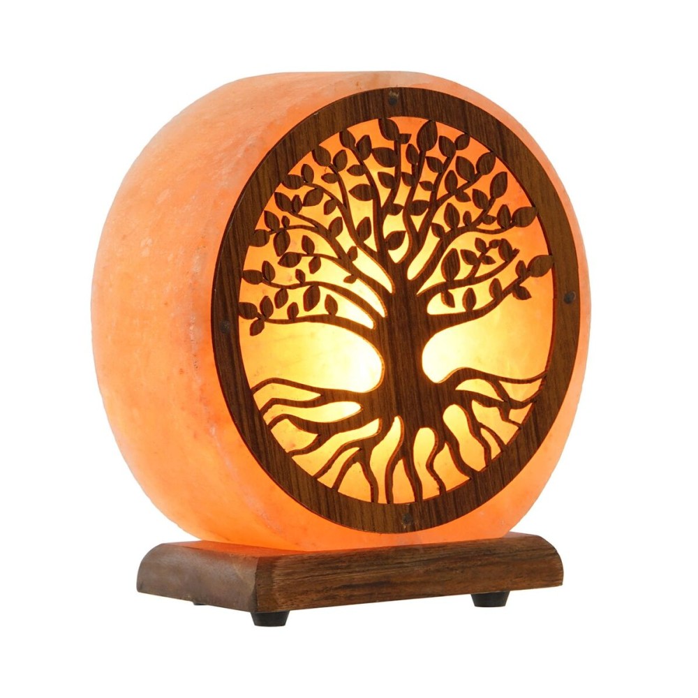 Lampe de bureau Home ESPRIT Arbre Marron Rose Bois Sel 15 W 220 V 16 x 7 x 18 cm