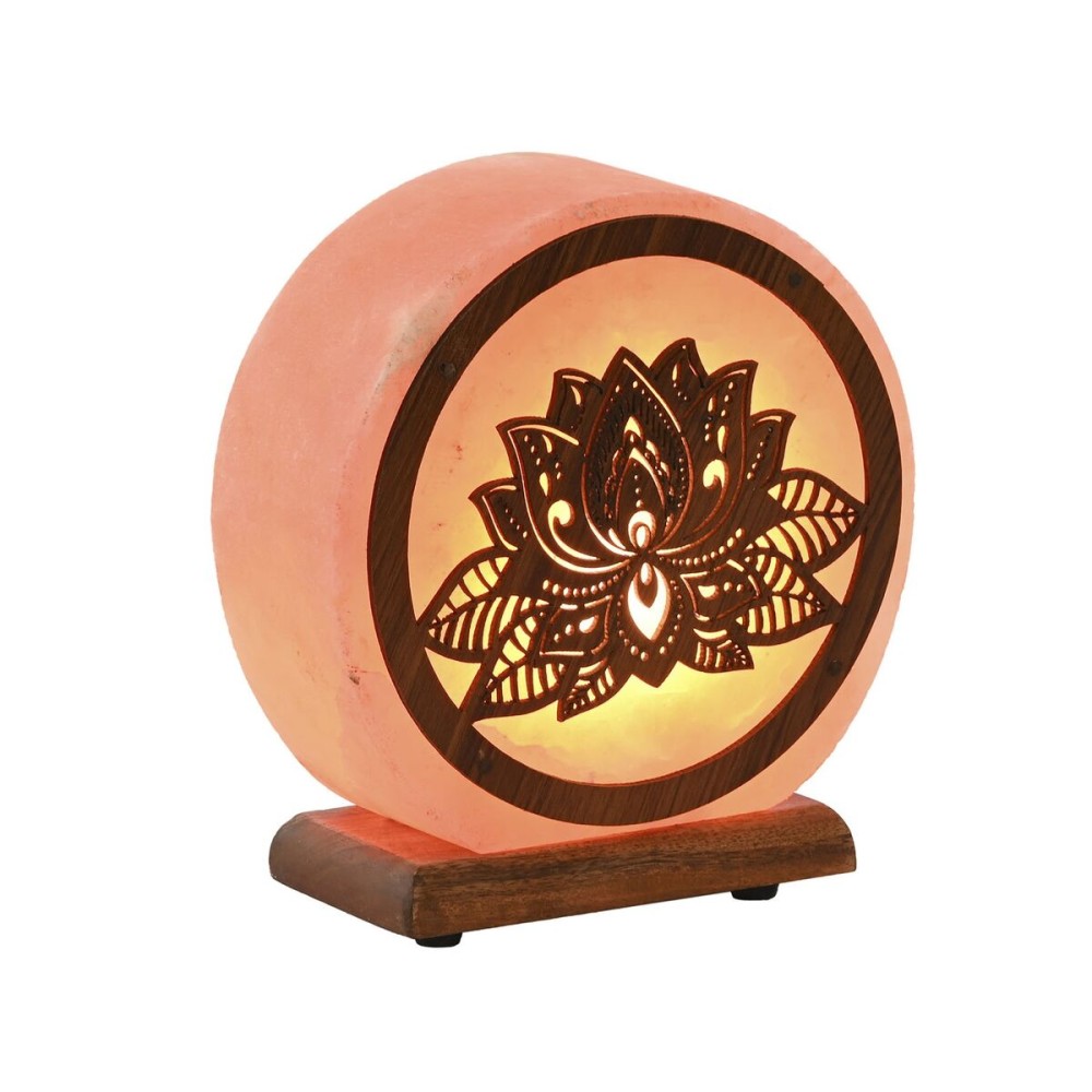 Tischlampe Home ESPRIT Braun Rosa Holz Salz 15 W 220 V 16 x 7 x 18 cm