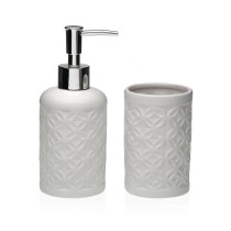 Badezimmer Set Versa Weiß Dolomite 6,8 x 17 x 6,8 cm