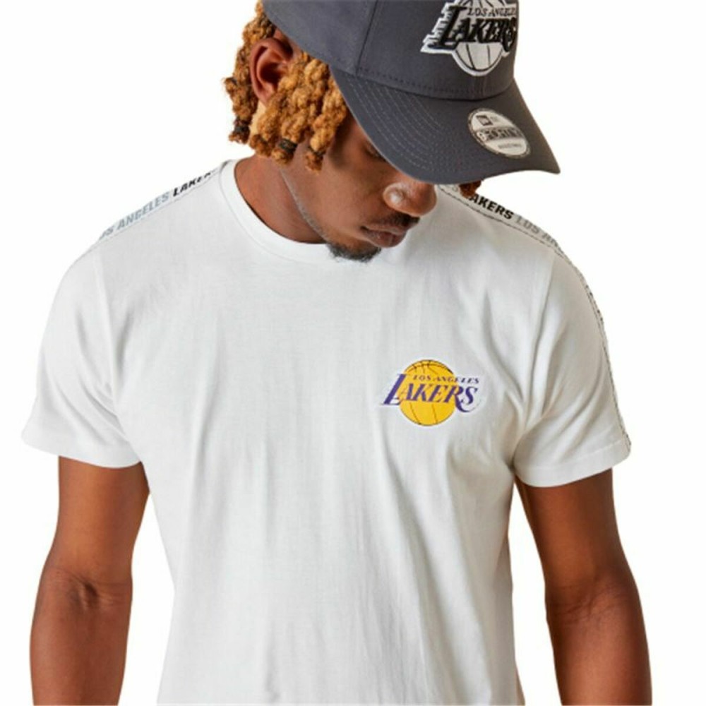 Maillot de Corps de Sport à Manches Coupe New Era LA Lakers NBA Blanc