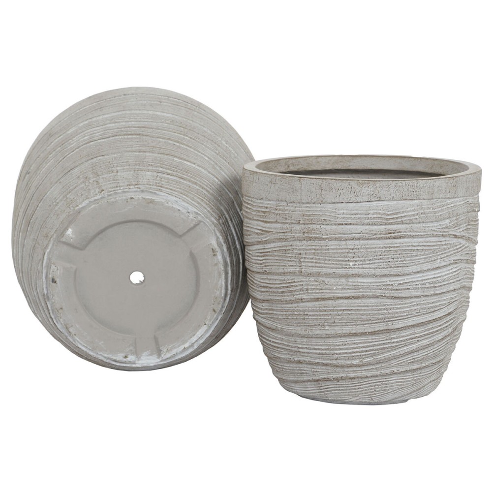 Set of Planters Home ESPRIT Beige Fibreglass Magnesium 45 x 45 x 43 cm (3 Units)