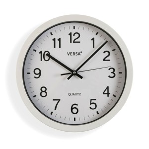 Horloge Murale Versa Blanc Plastique Quartz 4,3 x 30 x 30 cm