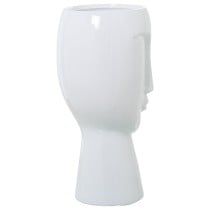 Vase Alexandra House Living Blanc Céramique Brillant Visage 22 x 22 x 47 cm