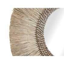 Wall mirror Romimex Natural Natural Fibre 70 x 70 x 3 cm Circular