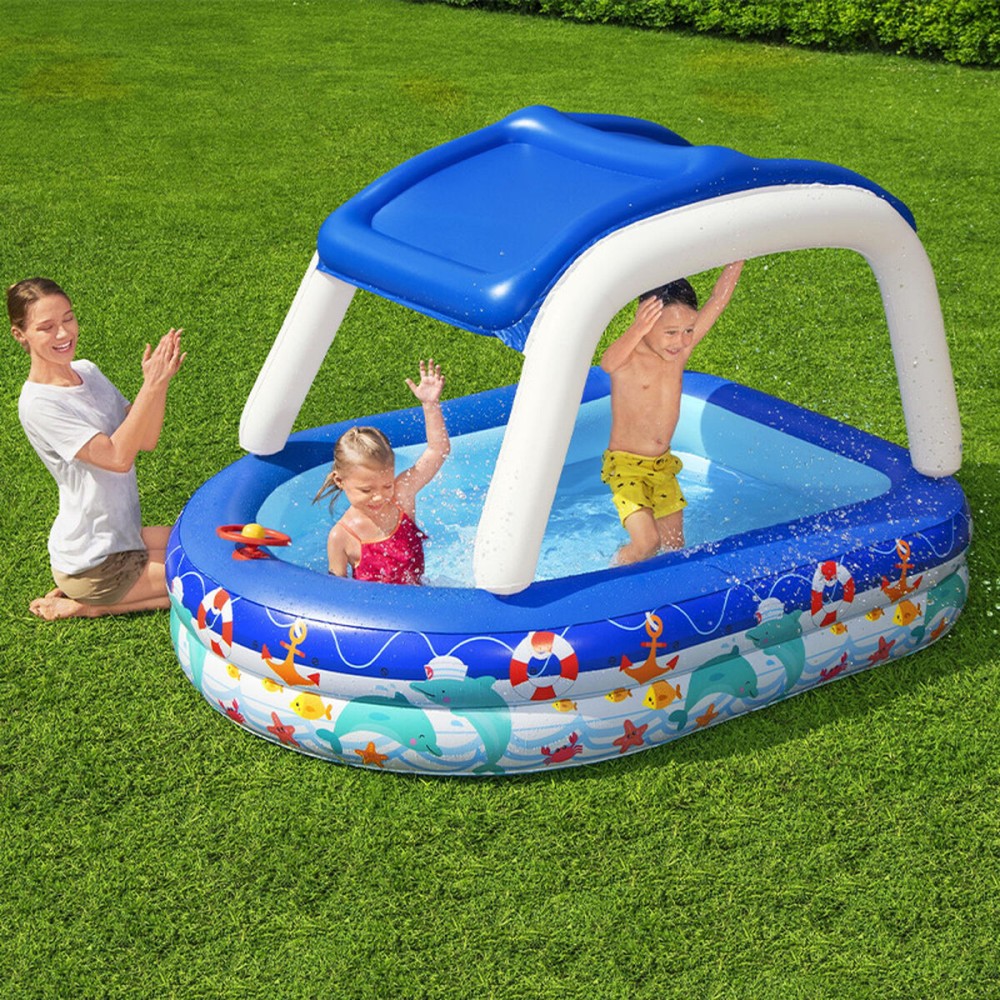 Inflatable Paddling Pool for Children Bestway Multicolour 213 x 155 x 132 cm 175 x 262 x 51 cm Ship