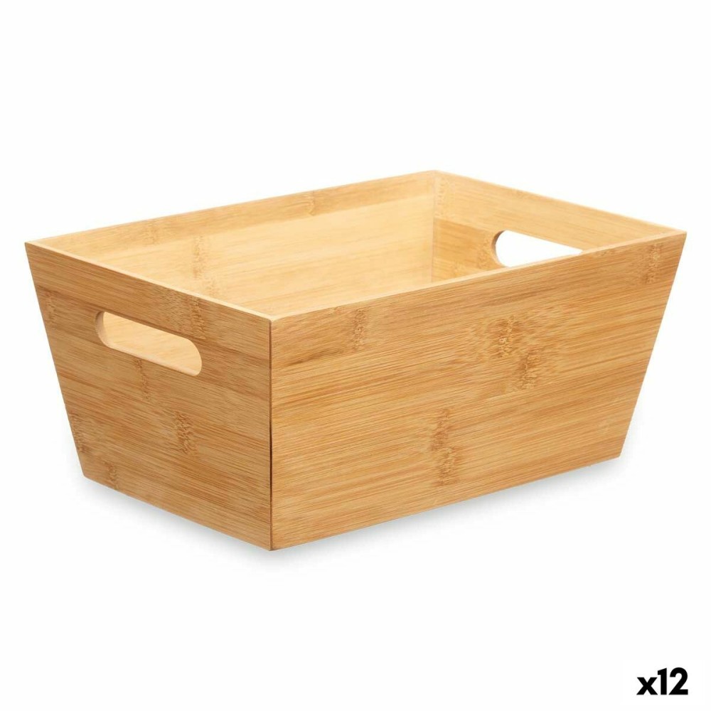 Panier Multi-usages Kinvara B7656-2515 Naturel Bambou 15 x 29 x 8,5 cm Avec des poignées (12 Unités)