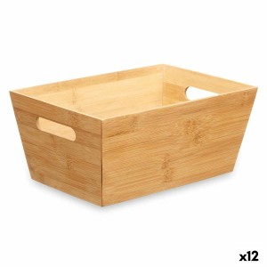 Panier Multi-usages Kinvara B7656-2515 Naturel Bambou 15 x 29 x 8,5 cm Avec des poignées (12 Unités)