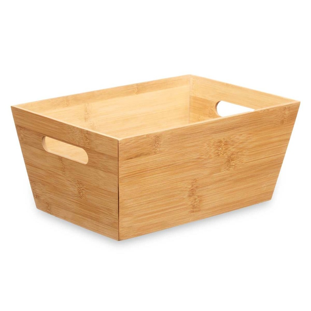 Panier Multi-usages Kinvara B7656-2515 Naturel Bambou 15 x 29 x 8,5 cm Avec des poignées (12 Unités)