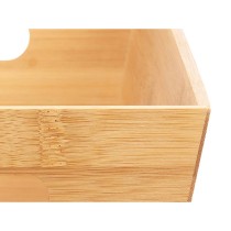 Panier Multi-usages Kinvara B7656-2515 Naturel Bambou 15 x 29 x 8,5 cm Avec des poignées (12 Unités)