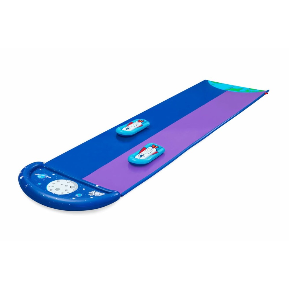 Bestway Piste Glissante avec Rampe de Saut Double 488x138 cm +3 ans Jardin 52364