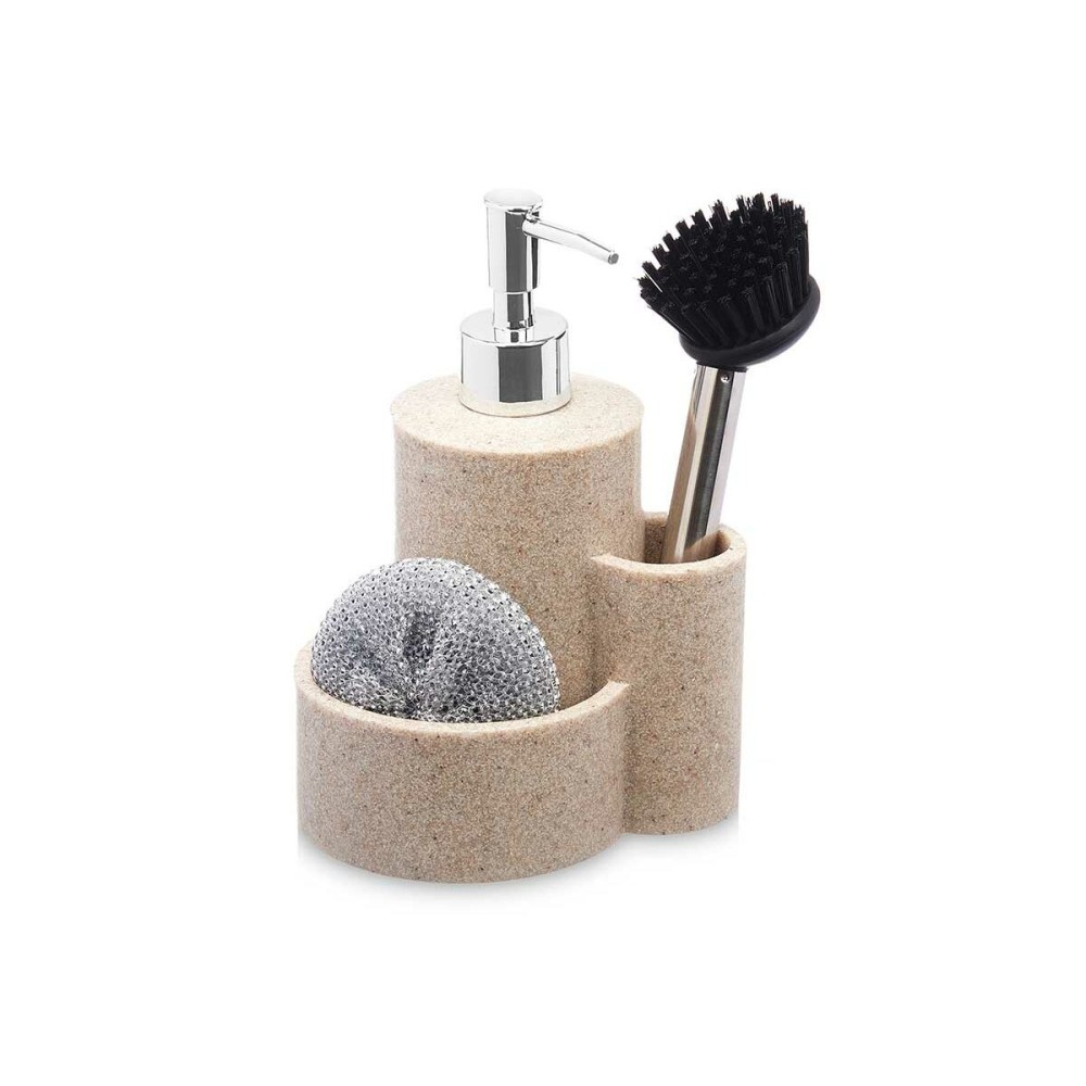 Distributeur de Liquide Vaisselle 2 en 1 Kinvara 92295 Plastique Polyrésine 14 x 18,5 x 12 cm Cuisine (12 Unités)