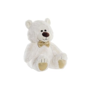 Ours en peluche DKD Home Decor Nœud papillon Blanc Doré Métal Enfant Ours 30 x 40 cm 30 x 30 x 36 cm