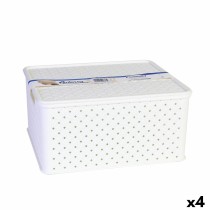 Boîte de rangement avec couvercle Tontarelli Arianna Blanc 13 L 33 x 29 x 16 cm (4 Unités)