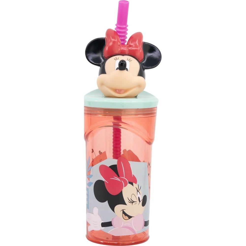 Becher mit Strohhalm Minnie Mouse CZ11337 3D Rosa