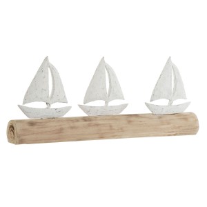 Deko-Figur Home ESPRIT Weiß natürlich Yachten Mediterraner 62 x 8,5 x 25,5 cm