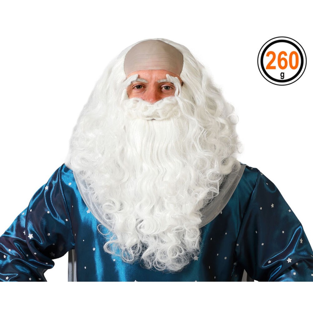 Perruque avec barbe Magicien Blanc