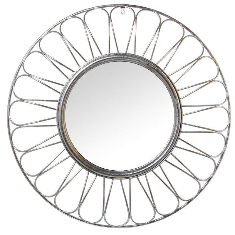 Wall mirror Alexandra House Living Silver Metal 6 x 77 x 78 cm Circular