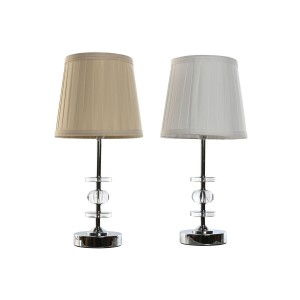 Tischlampe Home ESPRIT Weiß Beige Metallic Metall 25 W 220 V 20 x 20 x 43 cm (2 Stück)