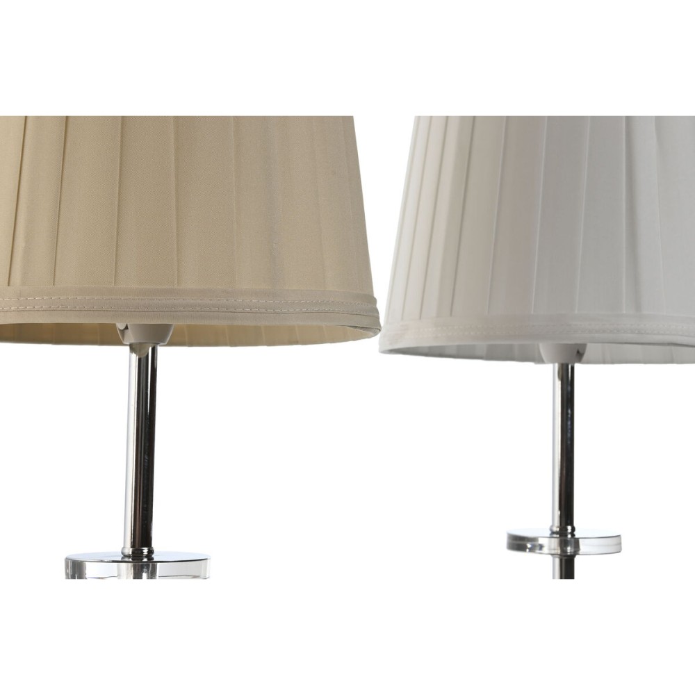 Tischlampe Home ESPRIT Weiß Beige Metallic Metall 25 W 220 V 20 x 20 x 43 cm (2 Stück)