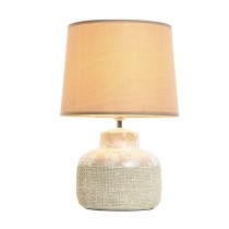 Lampe de bureau Home ESPRIT Marron Beige Grès 50 W 220 V 30 x 30 x 44 cm