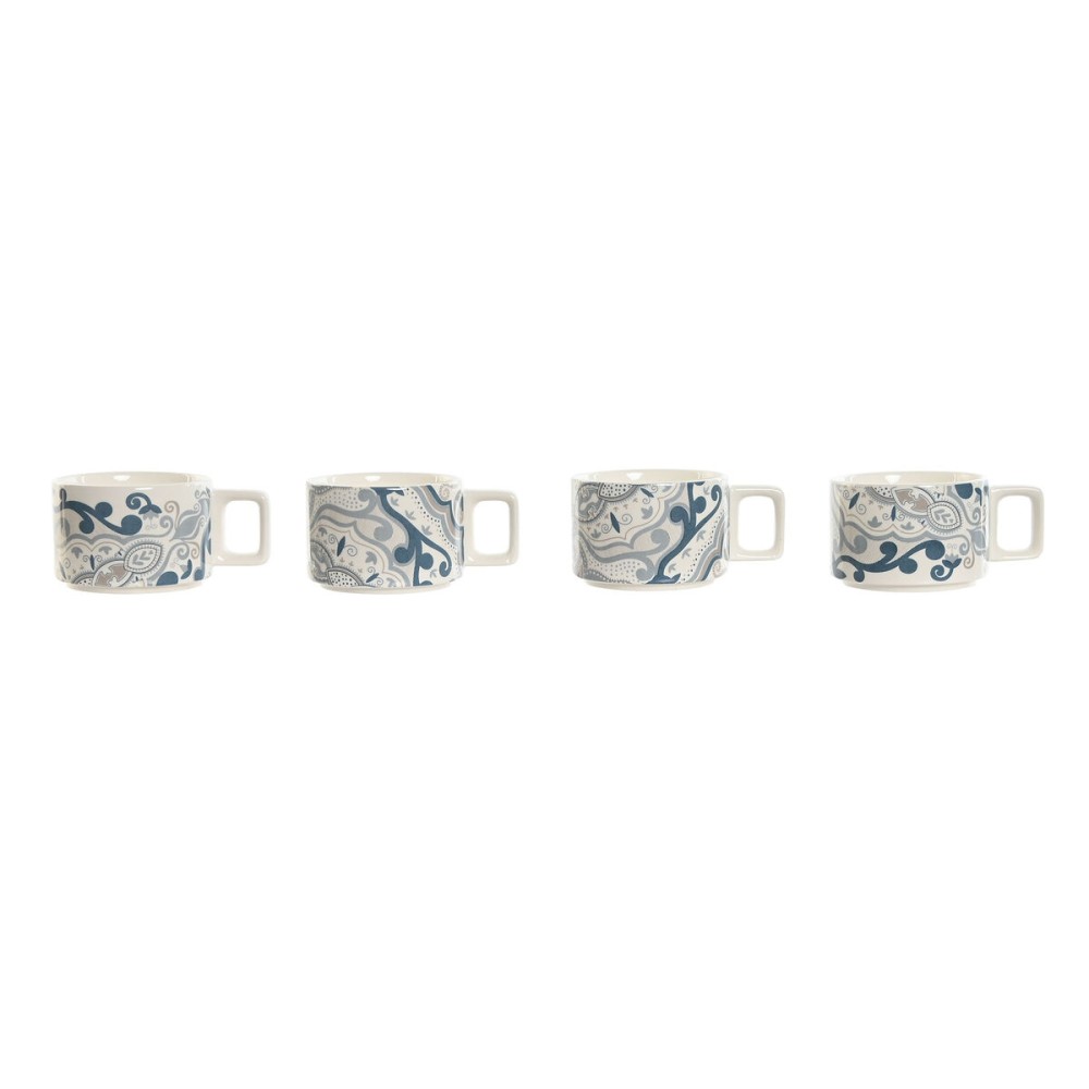 Piece Coffee Cup Set Home ESPRIT Beige Grey Pink Lilac Metal Bamboo Dolomite 260 ml