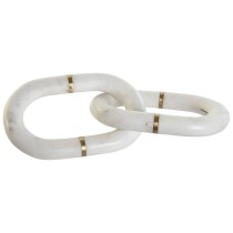 Figurine Décorative Home ESPRIT Blanc Doré Chaîne 13 x 13 x 28 cm