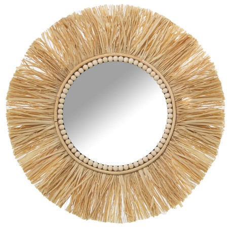 Wall mirror Alexandra House Living Natural Fibre 2 x 56 x 56 cm Circular