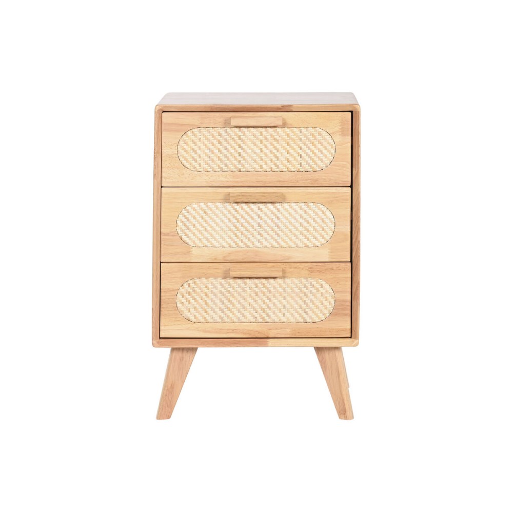 Caisson à Tiroirs Home ESPRIT Naturel Métal Bois d'hévéa 40 x 30 x 63 cm